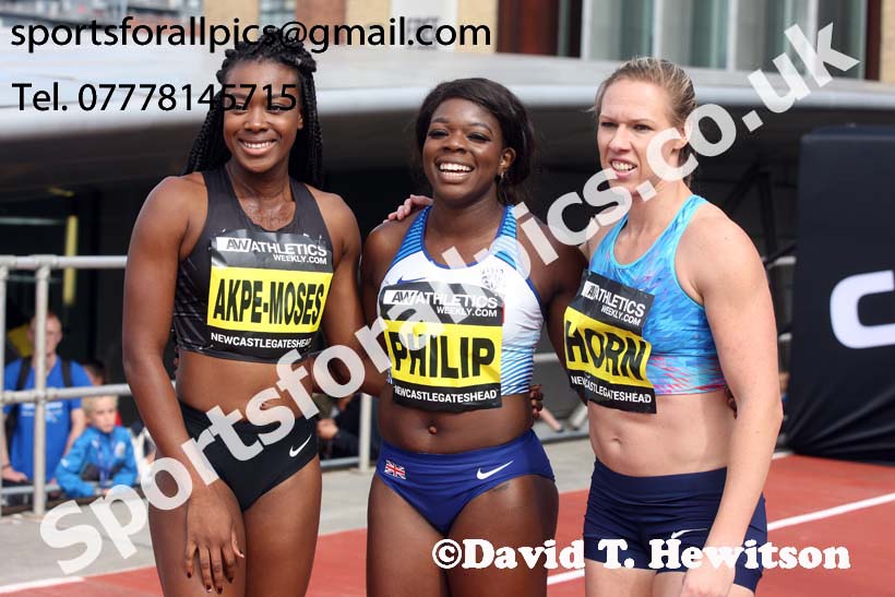 Womens 100 metres, 2017 Great North CityGames, Gateshead/Newcaste. Photo: David T. Hewitson/Sports for All Pics